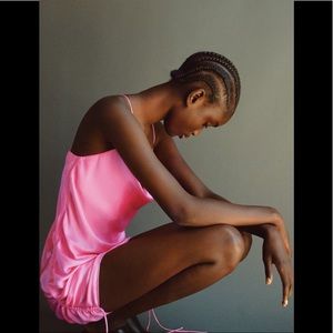 Draped Satin Effects Dress Zara